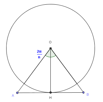 Triangolo AOB relativo al settore del poligono circoscritto