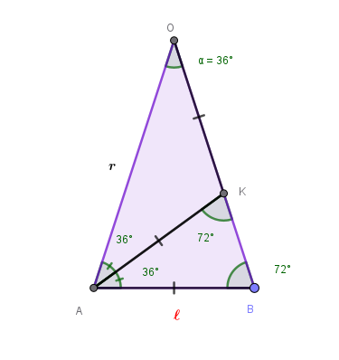Triangolo OAB con bisettrice AK