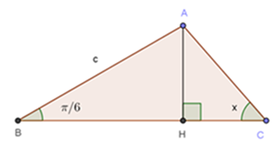 Rappresentazione geometrica del triangolo ABC con altezza AH
