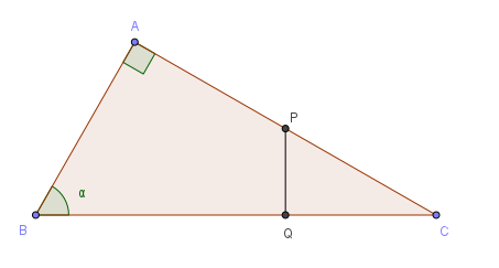 Rappresentazione geometrica del triangolo ABC e delle proiezioni